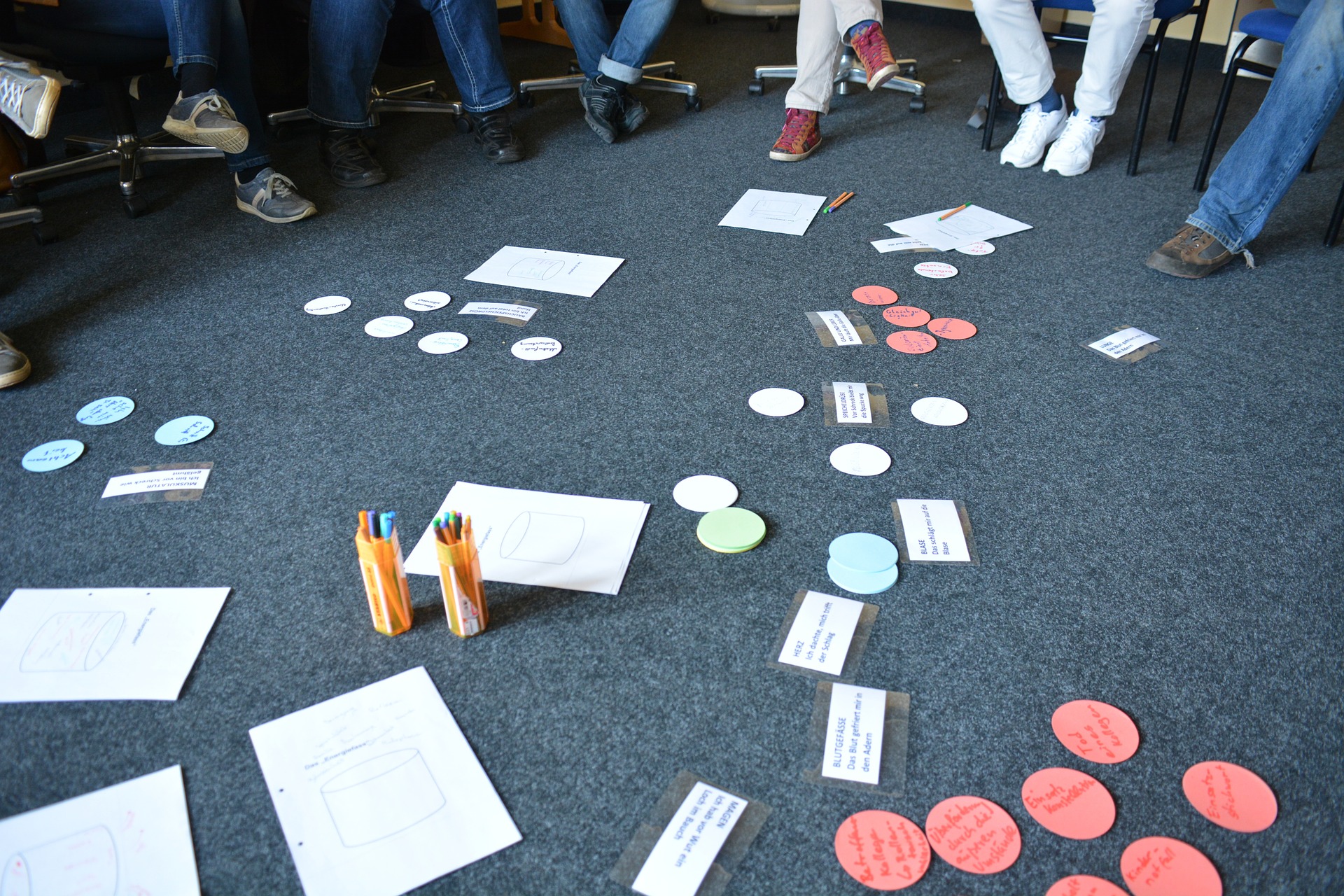 objets placés sur le sol